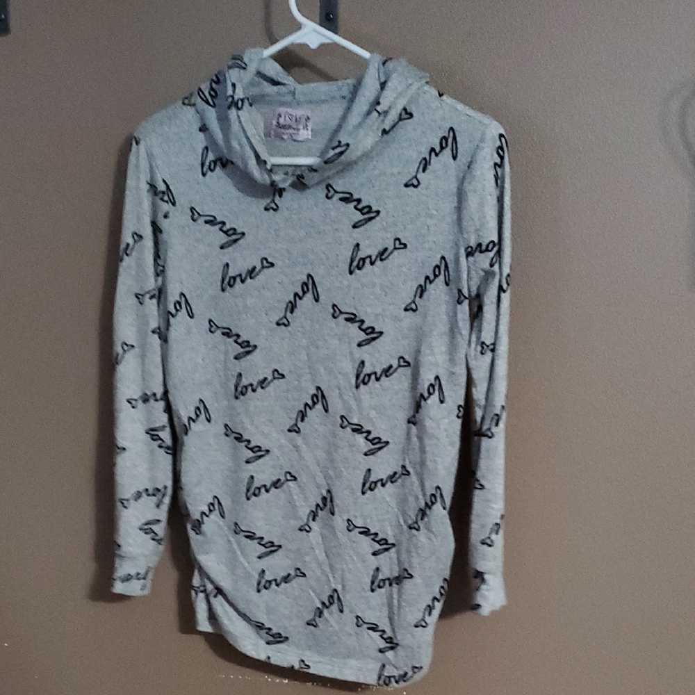 LOVE maternity Long Sleeve Grey Fleece Shirt Size Med